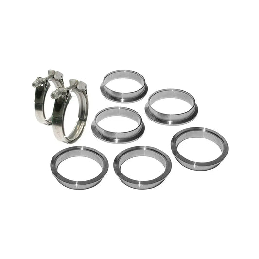 PPE QR 304 Stainless Steel Clamps-Aluminum Flanges  - 8 Piece Set (2C 3M 3F)