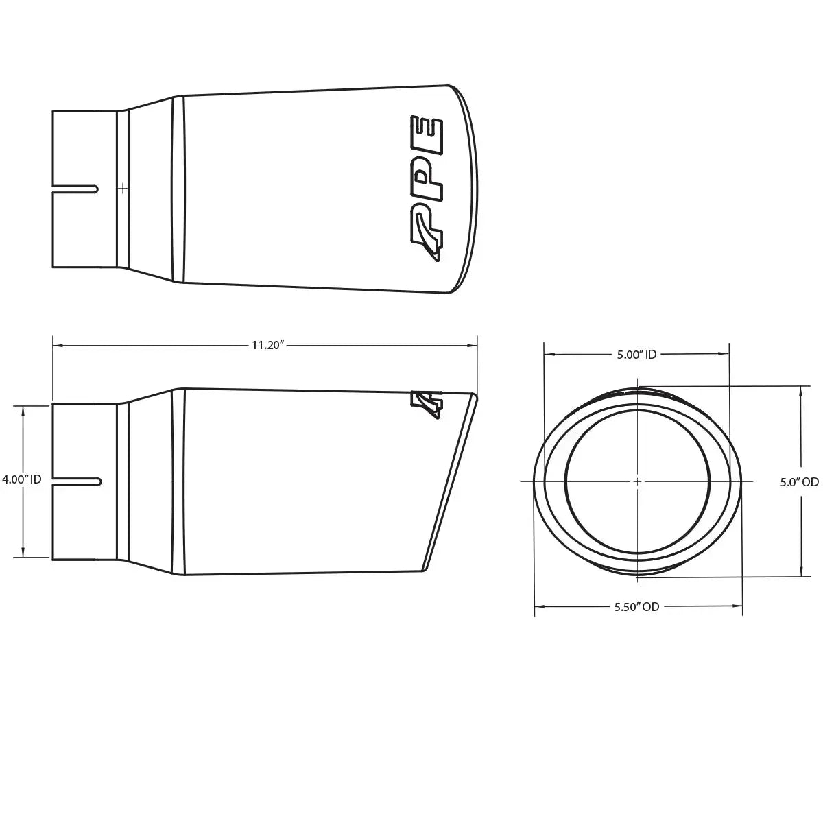PPE Stainless Steel 4″ Exhaust Tip – 2007½–2010 GM 6.6L Duramax (LMM) PPE