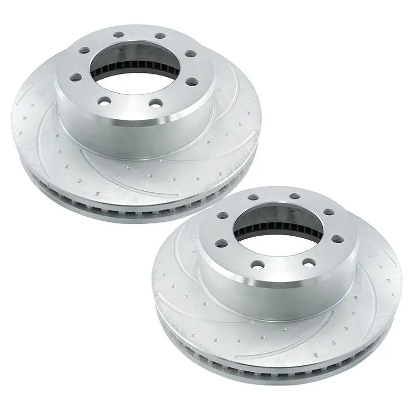Qu21265 Rear Rotor SSBC 235807AA3L/3R Dimple Drilled & Slotted Rear Brake Rotors Duramax ...