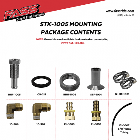 FASS STK1005 Diesel Fuel Bulkhead and Viton Suction Tube Kit Fass