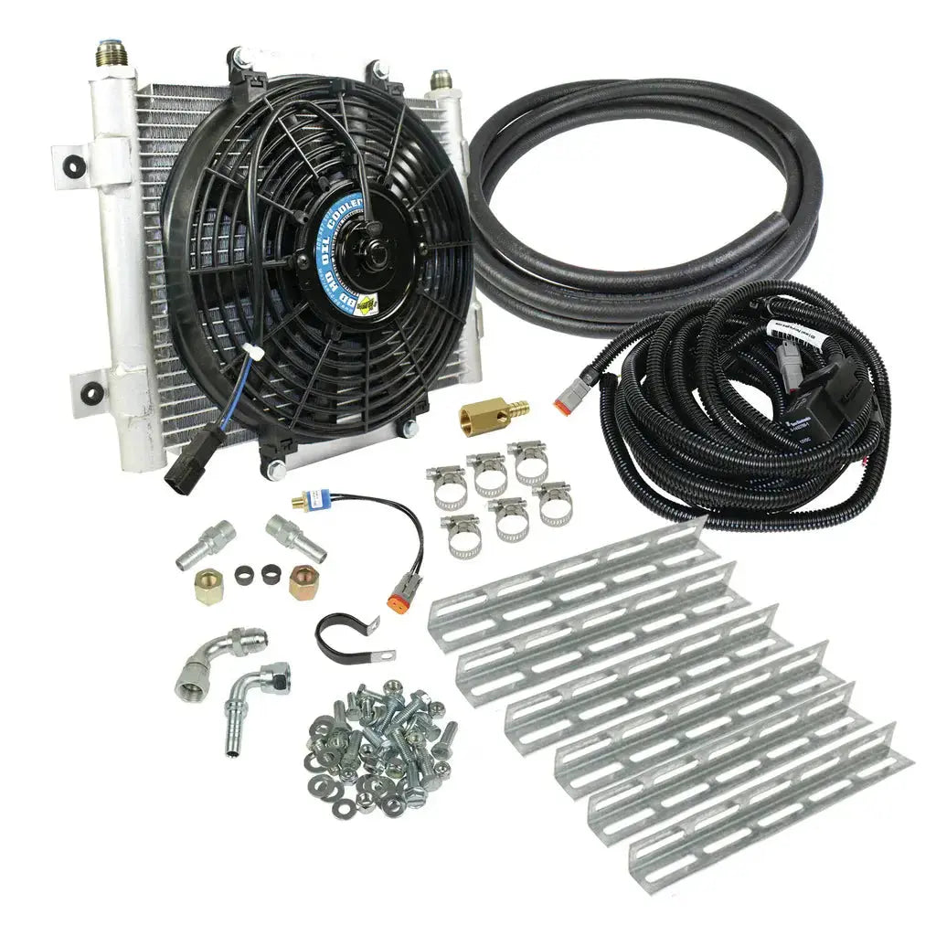 Performance Transmission Radiator Xtrude Transmission Cooler with Fan - Complete Kit 3/8in Lines ...