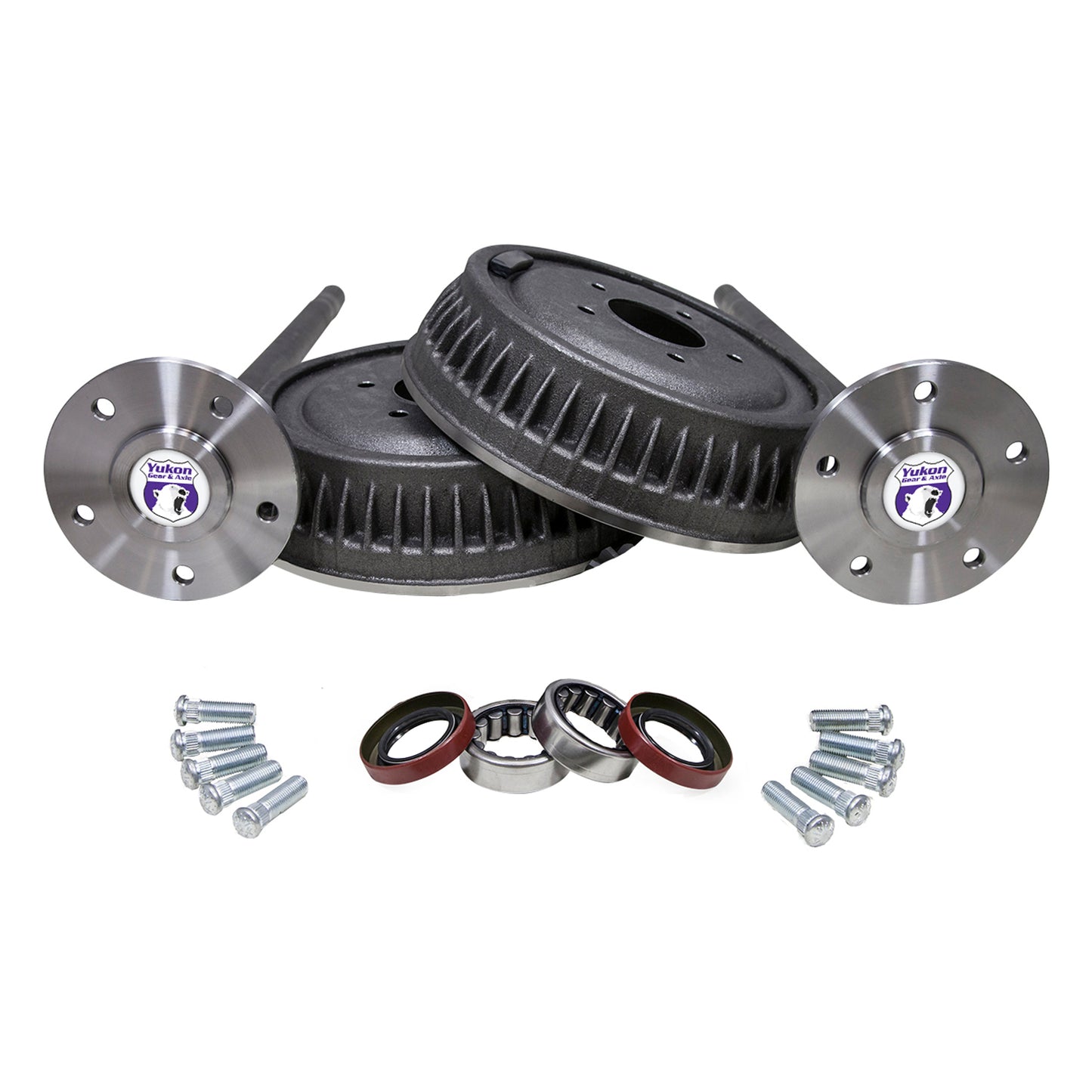 5 Lug Conversion Kit For 1965-1969 GM 12-Bolt Truck 12T '65-'69 5 Lug Rear Axle Conversion Kit W/Axles Drums Bearings & Studs 30 34 Inch 30 Spline 5X5, Yukon Gear