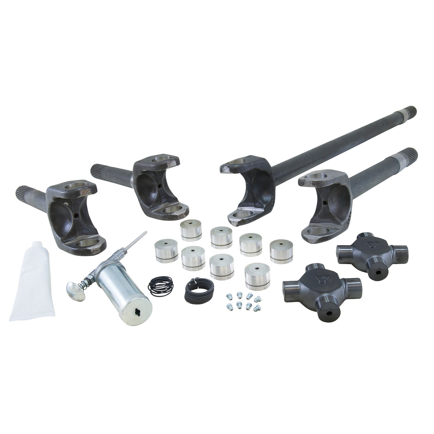 Chromoly Front Axle Kit Dana 60 30/35 Spline Both Sides Super Joints D60 75-93 Dodge 30/35 Spline 4340 Front Axle Kit W/ Super-Joint (Assm Req) Yukon Gear