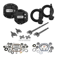 Stage 3 Jeep JK Re-Gear Kit W/Covers Front Axles Dana 30/44 4.56 Ratio JK Non-Rubicon D30/D44 Stage 3 Gear Kit Package 4.56 Ratio F&R Covers & 4340 Front Axles Yukon Gear