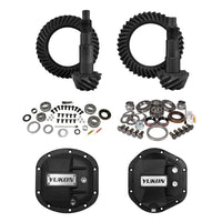 Stage 2 Jeep JK Re-Gear Kit W/Covers For Dana 30/44 4.11 Ratio 24 Spline JK Non-Rubicon D30/D44 Stage 2 Gear Kit Package 4.11 Ratio W/ F&R Covers Yukon Gear Yukon Gear and Axle