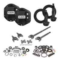 Stage 3 Jeep JK Re-Gear Kit W/Covers & Front Axles Dana 44 4.11 Ratio JK Rubicon D44 Stage 3 Gear Kit Package 4.11 Ratio F&R Covers & 4340 Front Axles Yukon Gear