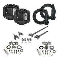 Stage 3 Jeep JL Re-Gear Kit W/Covers Front Axles Dana 30/35 4.56 Ratio JL Non-Rubicon M200 Rear/ M186 Front Stage 3 Gear Kit Package 4.56 F&R Cover & 4340 Front Axles Yukon Gear Yukon Gear and Axle