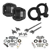 Stage 3 Jeep JL Re-Gear Kit W/Covers Front Axles Dana 30/44 4.56 Ratio JL Non-Rubicon M220 Rear/ M186 Front Stage 3 Gear Kit Package 4.56 F&R Cover & 4340 Front Axles Yukon Gear