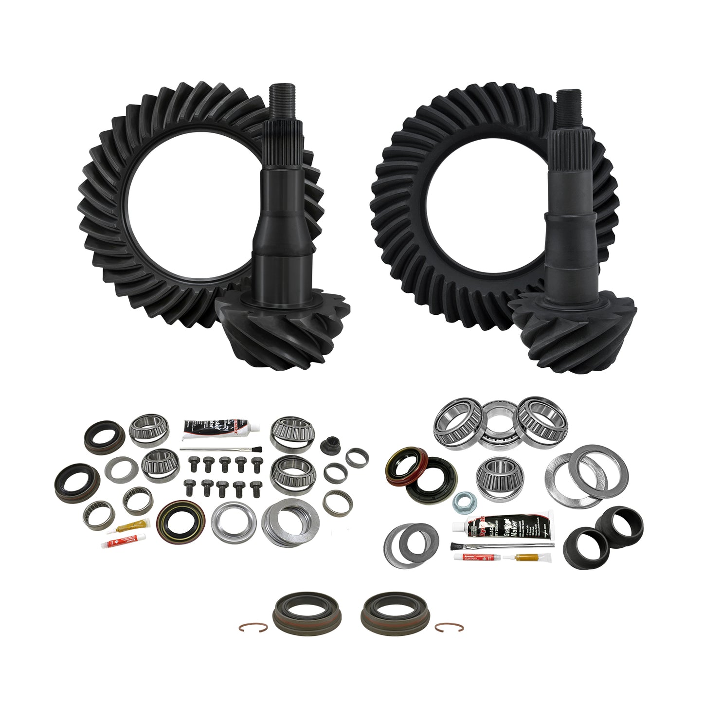 Re-Gear & Installation Kit Ford 9.75 Inch 2000-2010 F150 4.56 Ratio Fr&Rr '00-'10 Ford F150 W/9.75 Rear 4.56 Complete Gear Package F/R R&P'S & Master Kits Yukon Gear