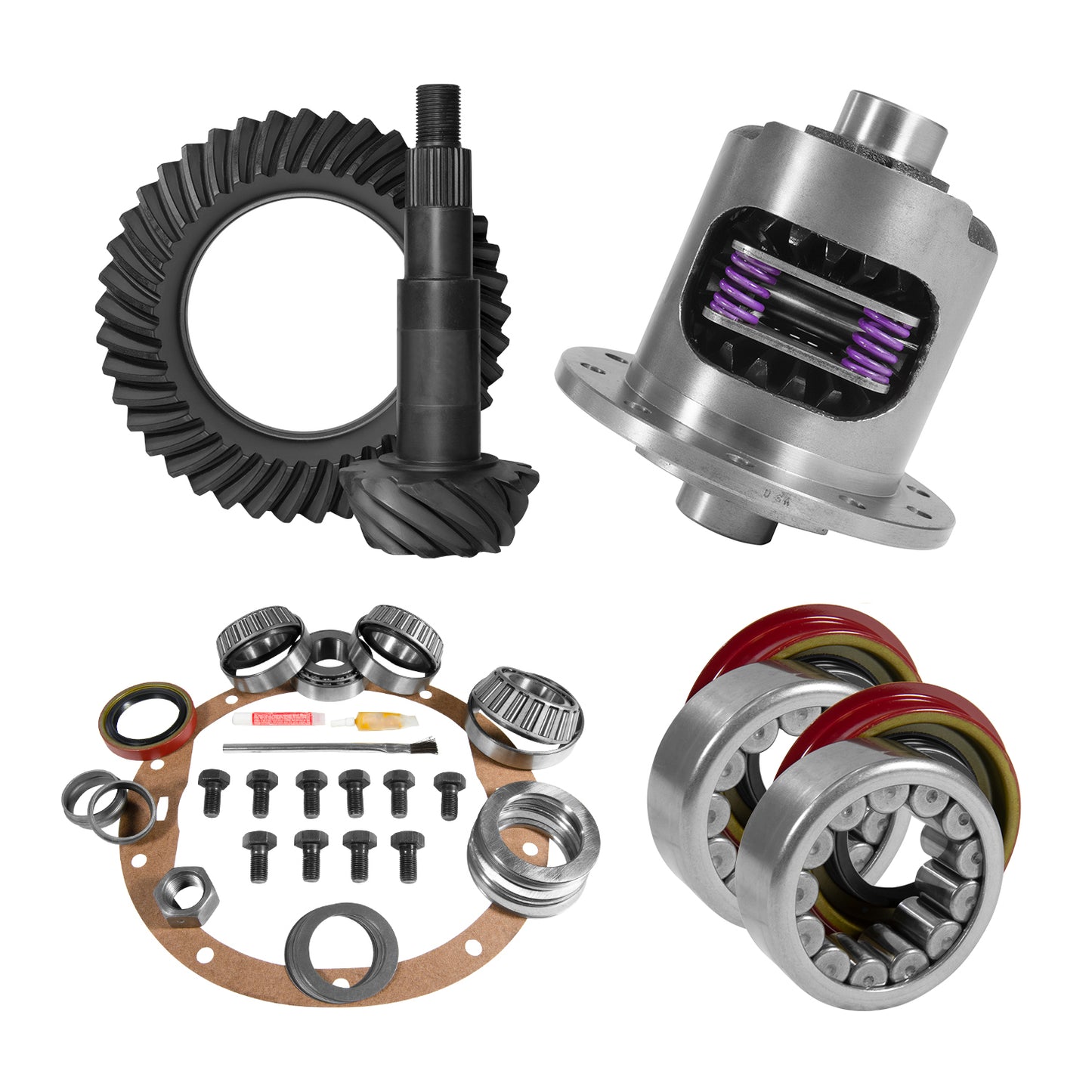 8.5 Inch GM 4.11 Rear Ring & Pinion Install Kit 30 Spline Posi Axle Bearings & Seals 8.5 Inch GM 4.11 Rear R&P Gear/ Install Kit Package With 30 Spline Posi & Ak C10 '88-'98 Trk & Suv Yukon Gear