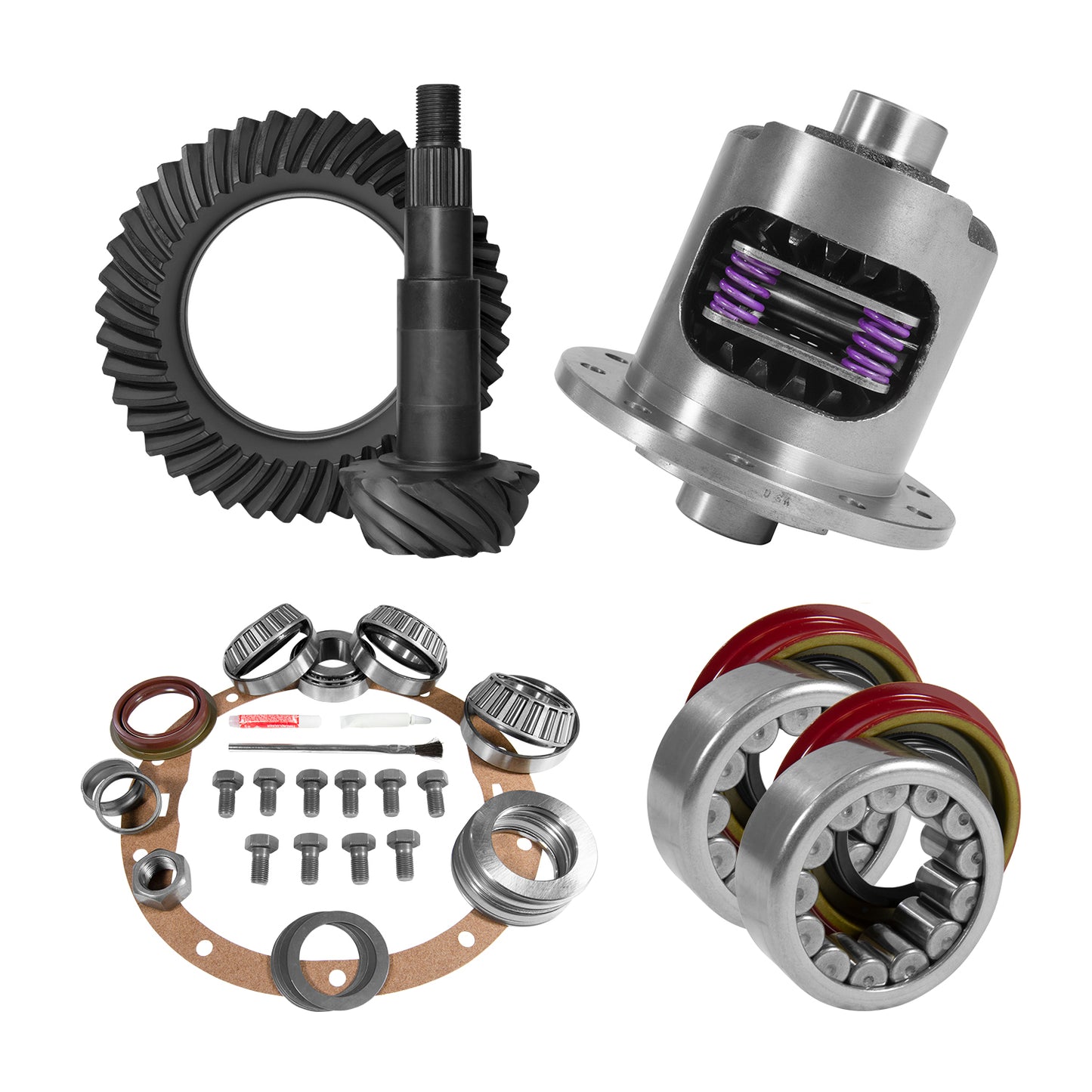 8.6 Inch GM 3.42 Rear Ring & Pinion Install Kit 30 Spline Posi Axle Bearings & Seals 8.6 Inch GM 3.42 Rear R&P Gear/ Install Kit Package W/ 30 Spline Posi & Ak C10 '99-'08 Trk & Suv Yukon Gear