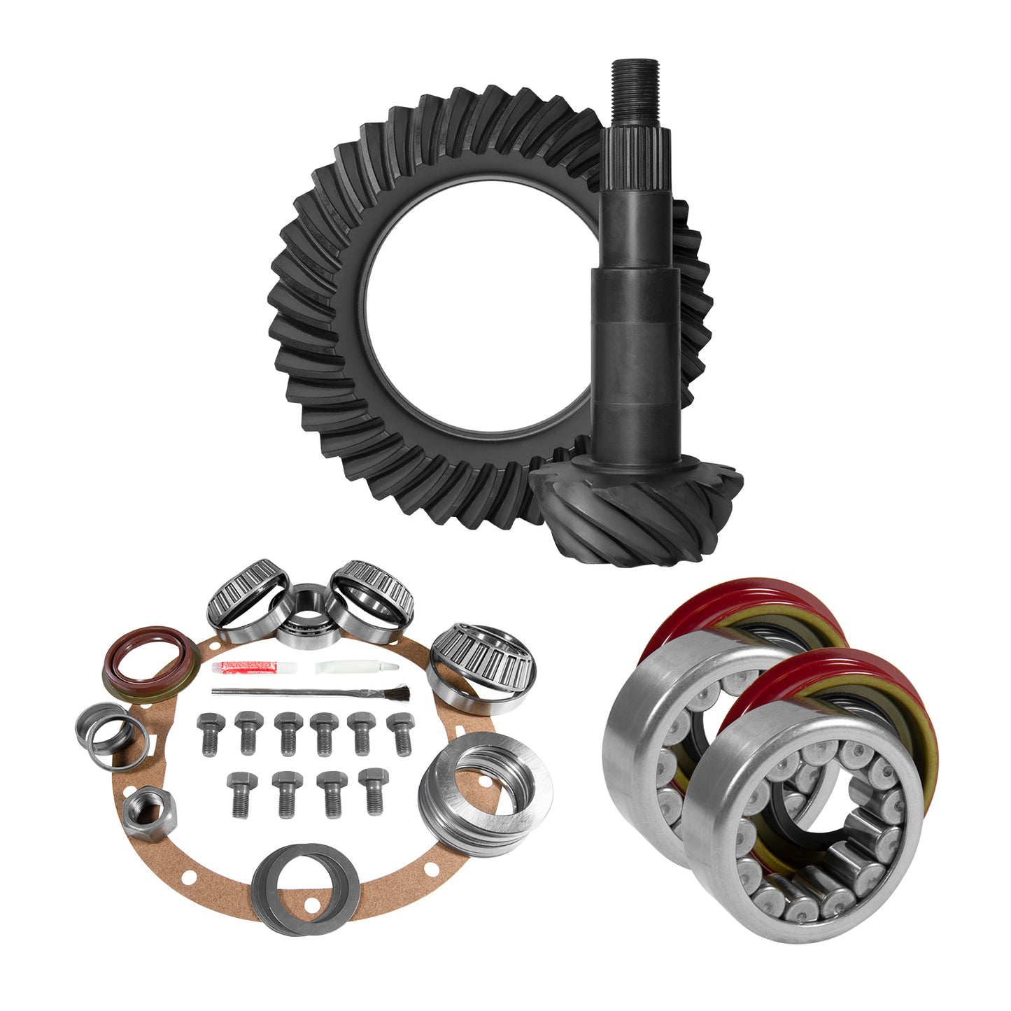 8.6 Inch GM 4.11 Rear Ring & Pinion Install Kit Axle Bearings & Seal 8.6 Inch GM 4.11 Rear R&P Gear/ Install Kit Package W/ Ak C10 '99-'08 Trk & Suv Yukon Gear