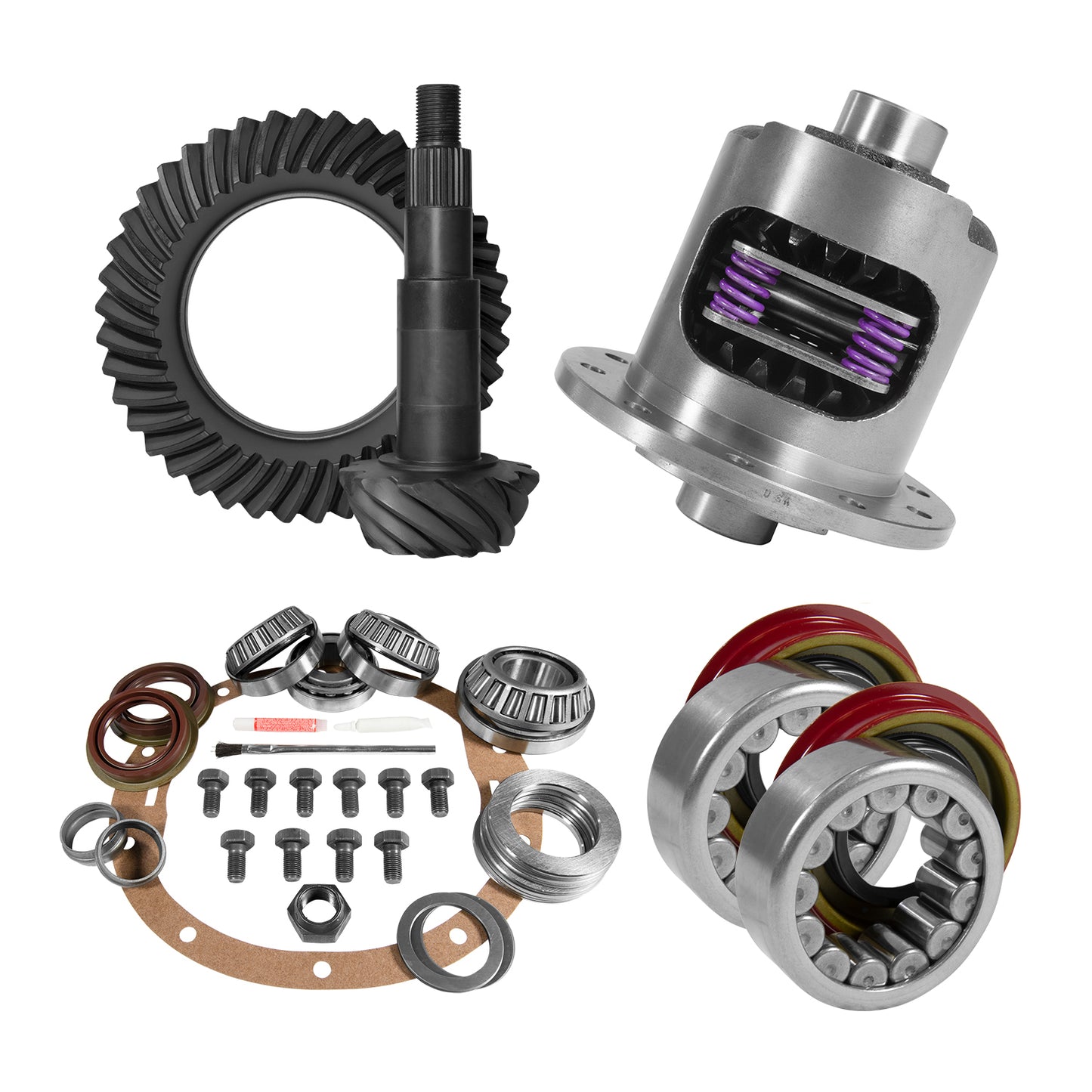 8.6 Inch GM 4.88 Rear Ring & Pinion Install Kit 30 Spline Posi Axle Bearings & Seals 8.6 Inch GM 4.88 Rear R&P Gear/ Install Kit Package W/ 30 Spline Posi & Ak C10 '09&Up Trk & Suv Yukon Gear