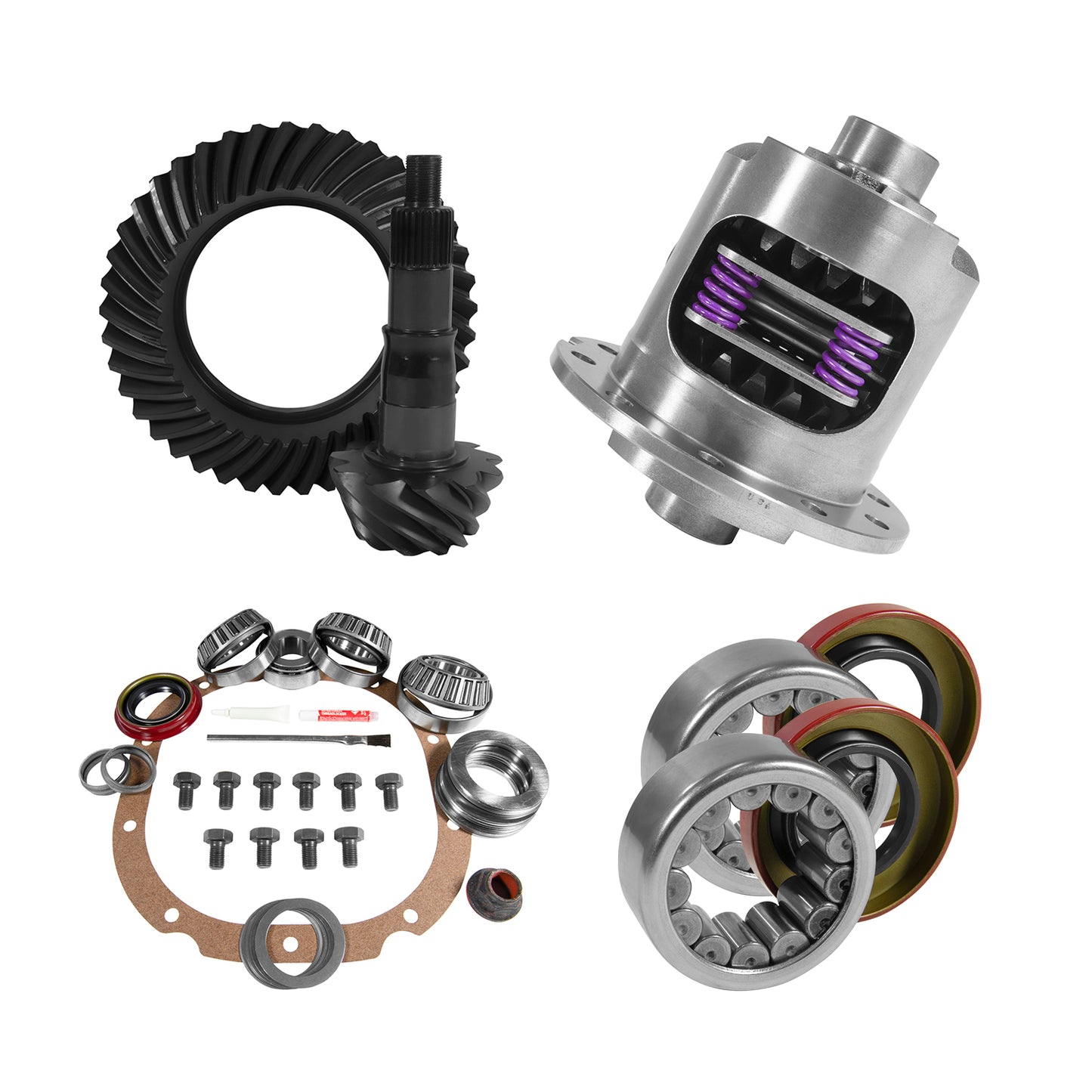 8.8 Inch Ford 3.73 Rear Ring & Pinion Install Kit 31 Spline Posi 2.99 Inch Axle Bearings 8.8 Inch Ford 3.73 Rear R&P Gear/ Install Kit Package W/ 31 Spline Posi & Ak 1561 (2.985 Inch Od) '09-'14 F150 Yukon Gear