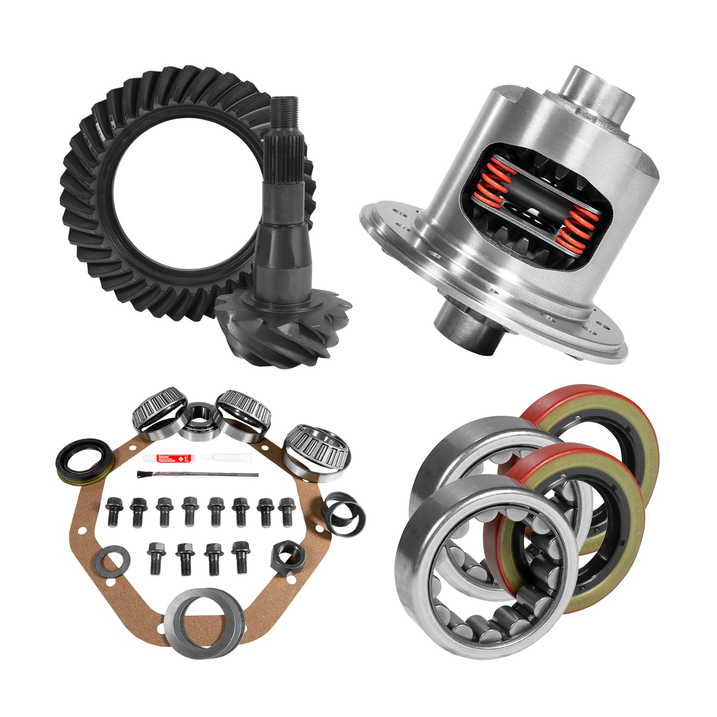 9.25 Inch Chy 3.91 Rear Ring & Pinion Install Kit 31 Spline Posi 1.62 Inch Axle Bearings 9.25 Inch Chy 3.90 Rear R&P Gear/ Install Kit Package W/ T/L Posi & Ak 1559 (1.62 Inch Id) '06&Dwn RAM 1500 Yukon Gear