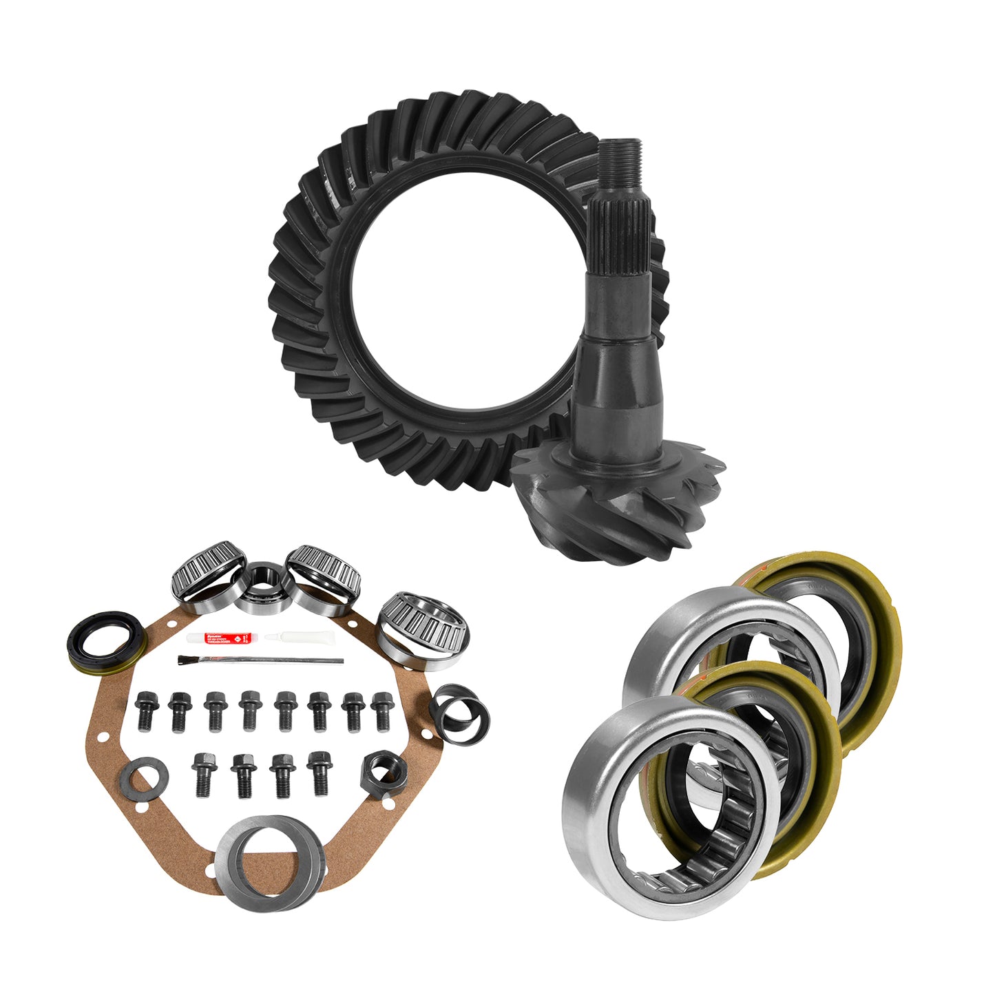 9.25 Inch Chy 3.21 Rear Ring & Pinion Install Kit 1.705 Inch Axle Bearings & Seal 9.25 Inch Chy 3.21 Rear R&P Gear/ Install Kit Package W/ Ak 6410 (1.705 Inch Id) '07-'10 RAM 1500 Yukon Gear