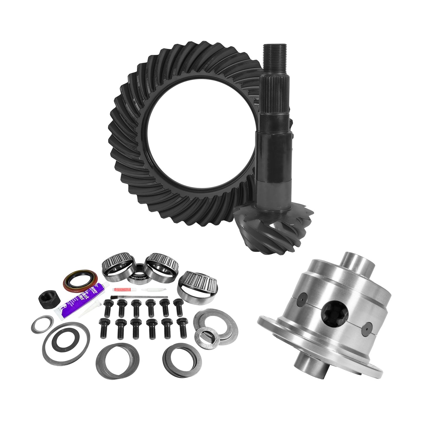11.25 Inch Dana 80 3.54 Rear Ring & Pinion Install Kit 35 Spline Posi 4.125 Inch Bearing D80/ 11.25 Inch Dana 3.54 Rear R&P Gear/ Install Kit Package With Posi 4.125 Inch OD Head Bearing Yukon Gear
