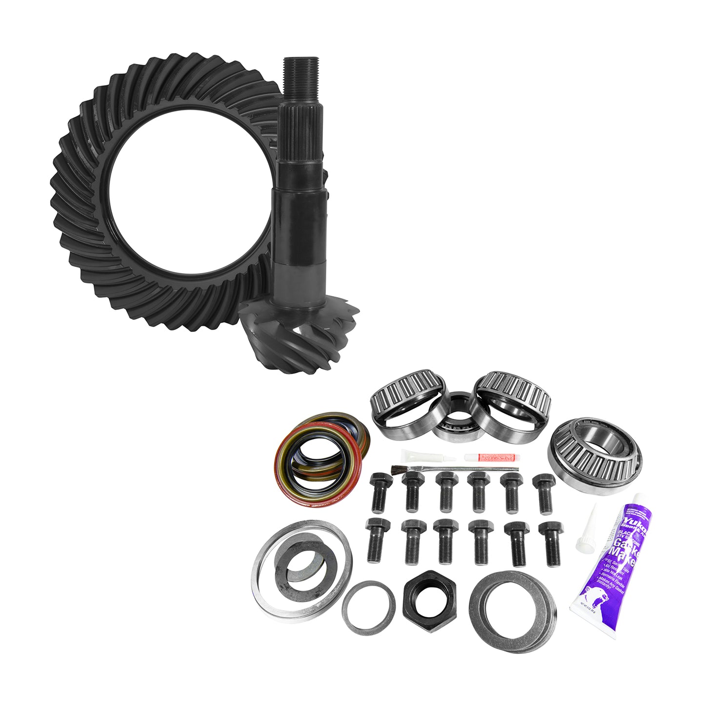 11.25 Inch Dana 80 4.30 Rear Ring & Pinion Install Kit 4.375 Inch OD Head Bearing D80/ 11.25 Inch Dana 4.30 Rear R&P Gear/ Install Kit Package 4.375 Inch OD Head Bearing Yukon Gear