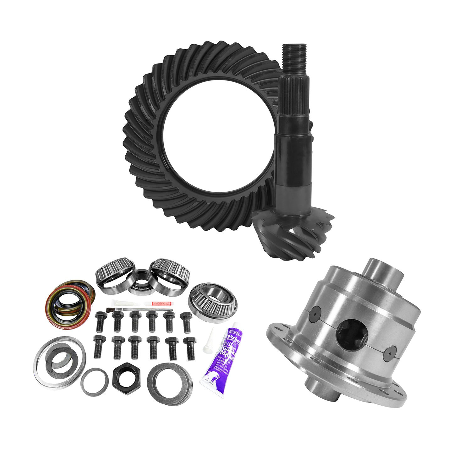 11.25 Inch Dana 80 4.88 Rear Ring & Pinion Install Kit 35 Spline Posi 4.375 Inch Bearing D80/ 11.25 Inch Dana 4.88 Rear R&P Gear/ Install Kit Package With Posi 4.375 Inch OD Head Bearing Yukon Gear