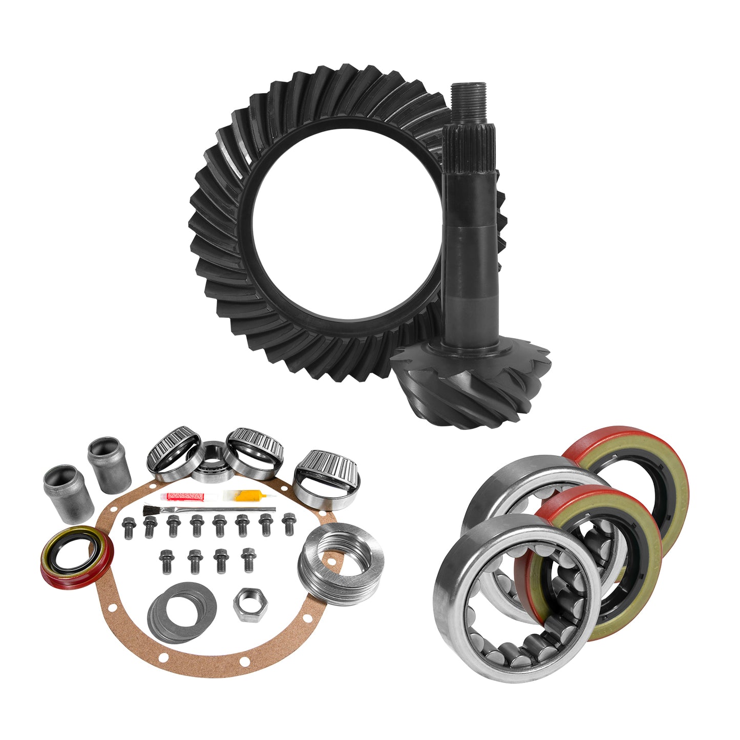 8.875 Inch GM 12T 3.73 Rear Ring & Pinion Install Kit Axle Bearings & Seals 12T GM 3.73 Rear R&P Gear/ Install Kit Package With Ak 1559 Yukon Gear