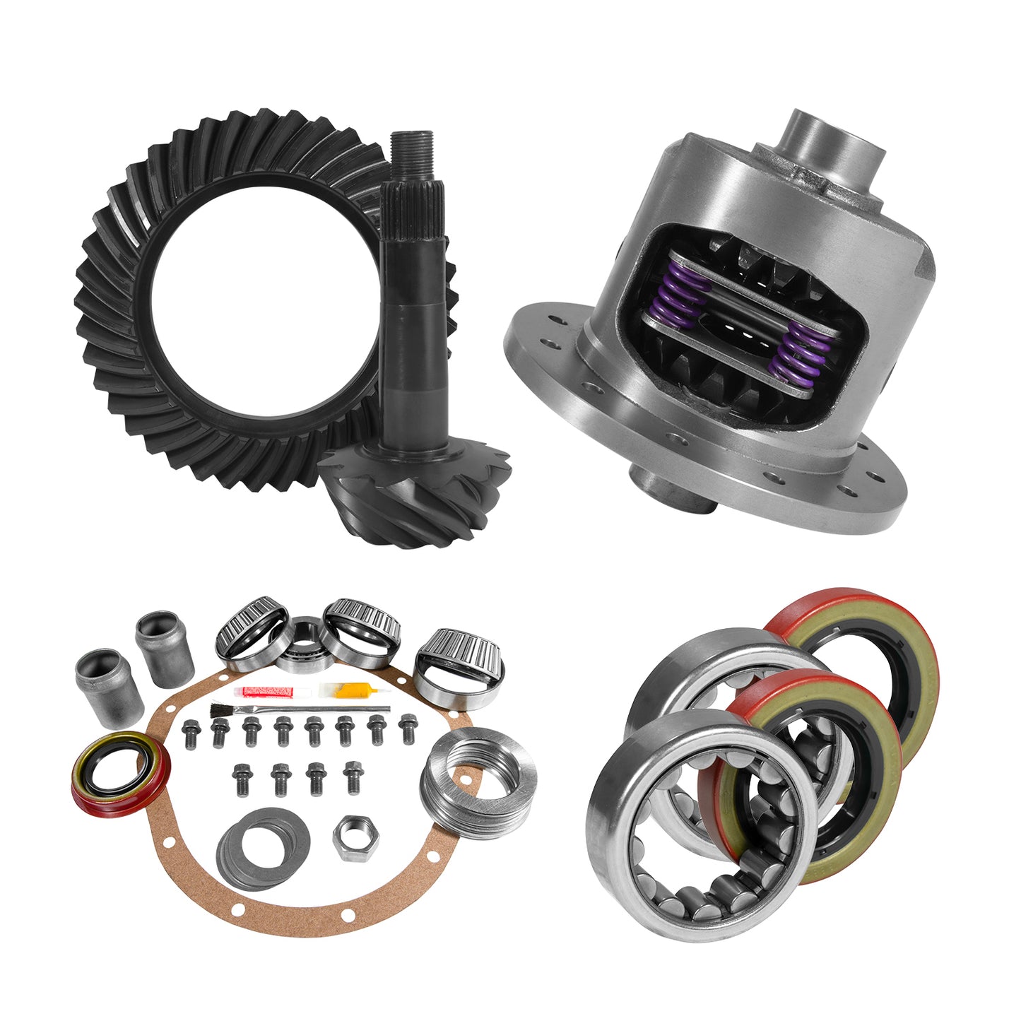 8.875 Inch GM 12T 3.08 Rear Ring & Pinion Install Kit 30 Spline Posi Axle Bearings 12T GM 3.08 Rear R&P Gear/ Install Kit Package With 30 Spline Posi & Ak 1559 Yukon Gear