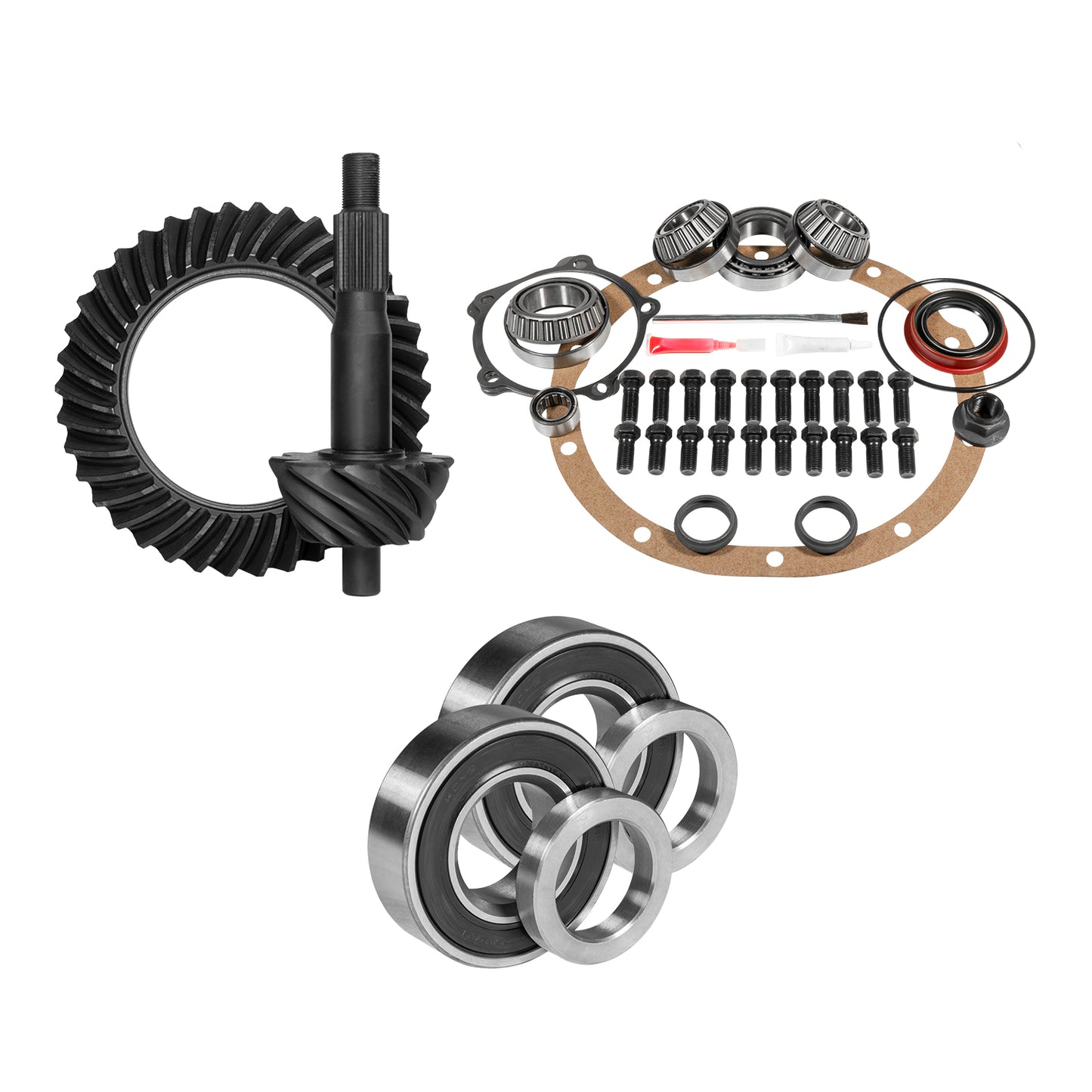 Muscle Car Re-Gear Kit For Ford 8 Differential 25 Spline 3.25 Ratio 8.0 Inch Ford 3.25 Rear R&P Gear/ Install Kit Package Fits Posi Or Locker W/ 1.781 Inch Bearing Journal Yukon Gear