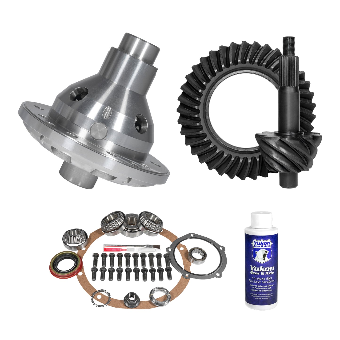 Muscle Car Limited Slip & Re-Gear Kit For Ford 9 28 Spline 3.89 Ratio 9.0 Inch Ford 3.89 Ratio R&P Gear/ Install Kit Package With 31 Spline T/L Posi (Fits 2.89 Inch Do/ Daytona Ps) Yukon Gear