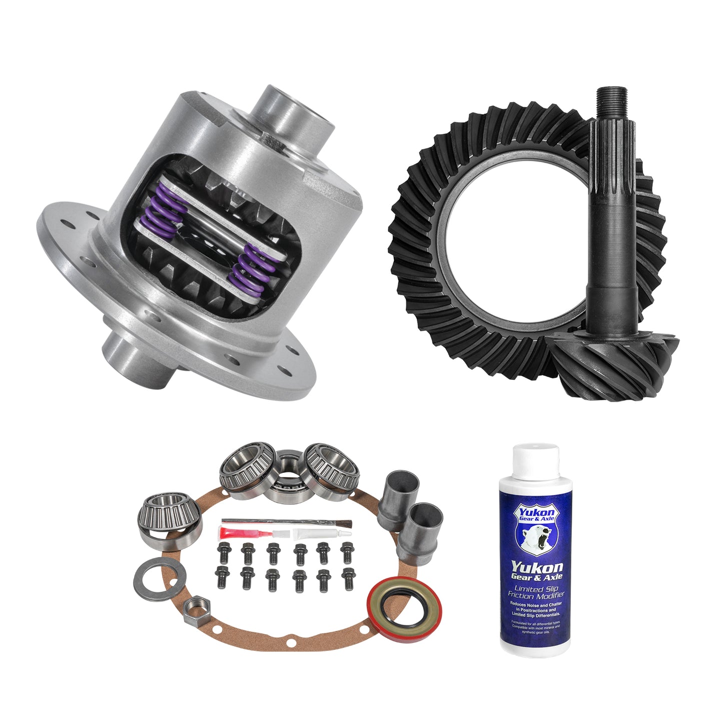 Muscle Car Limited Slip & Re-Gear Kit For GM 55P 17 Spline 3.55 Ratio 55P GM 3.55 Ratio Rear R&P Gear & Install Kit Package With 17 Spline Posi Yukon Gear