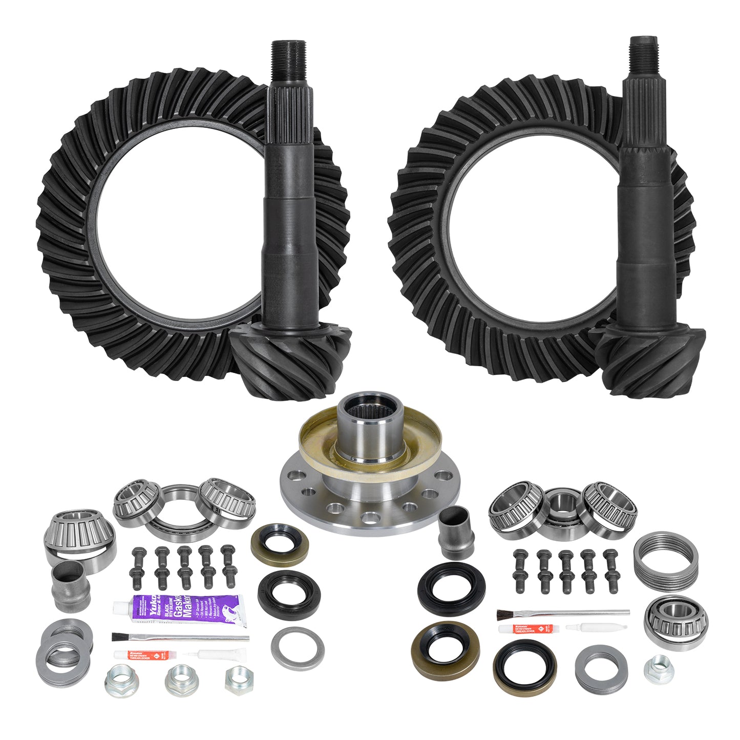 Ring & Pinion Gear Kit Package Front & Rear With Install Kits - Toyota 8/7.5R Toyota Tacoma 95-04 4Runner 96-02 With Factory Locker (8/7.5R) 4.56 Ratio Gear Package Yukon Gear