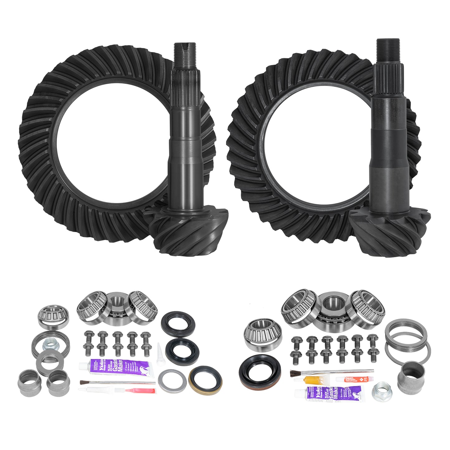 Ring & Pinion Gear Kit Package Front & Rear With Install Kits - Toyota 8.2/8 Inch IFS Toyota 2010& Up 4RUNNER/ Fj Cruiser W/O Locker (8.2/8 Inch ) 4.56 Gear Package (For 3.73& Dwn Front Case) Yukon Gear