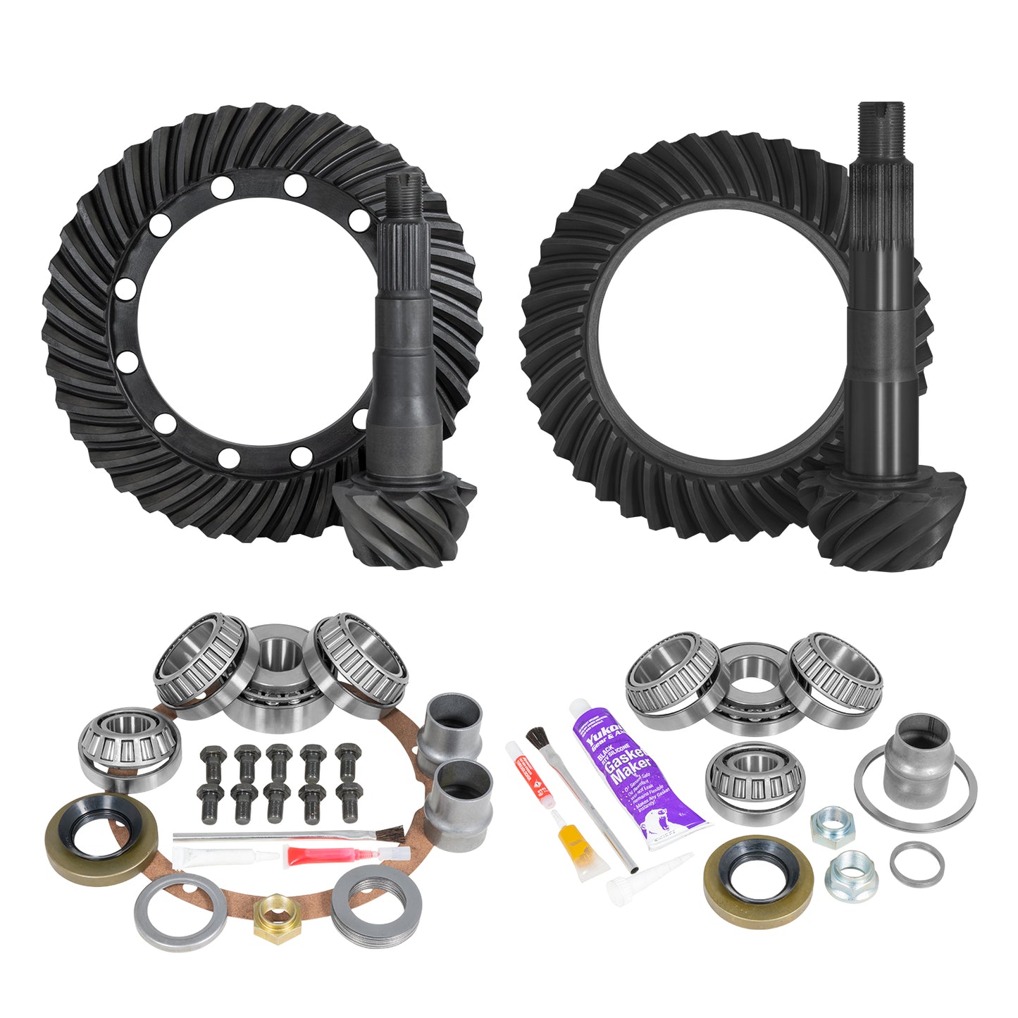 Ring & Pinion Gear Kit Package Front & Rear With Install Kits - Toyota 9.5/8R Toyota Land Cruiser 1991-97 Without Factory Locker (9.5/8R) 5.29 Ratio Gear Package Yukon Gear