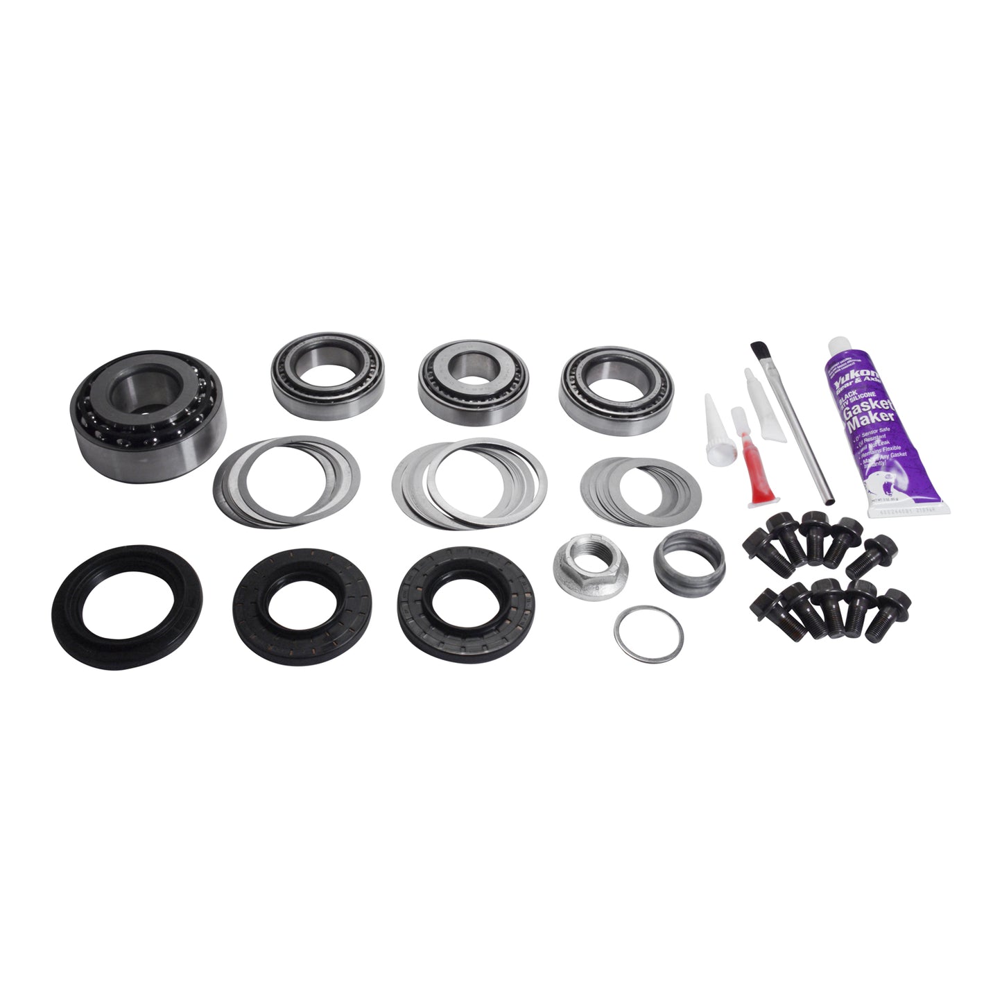 Ring And Pinion Gear Set For Chrylser Zf 215mm Front Diff 4.56 Ratio 215MM Zf Rev Chy 4.56 R&P Kit 2012 & Up RAM 1500 W/ Loaded Carrier & Install Kit Yukon Gear