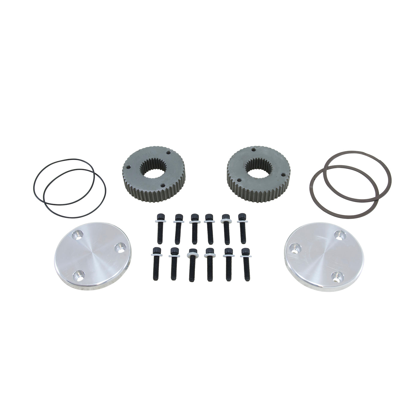 Hardcore Drive Flange Kit Dana 44 30- Spline Outer Stubs Non-Engraved Caps Hardcore Flange Set D44 30 Spline Non-Engraved Both Sides Yukon Gear