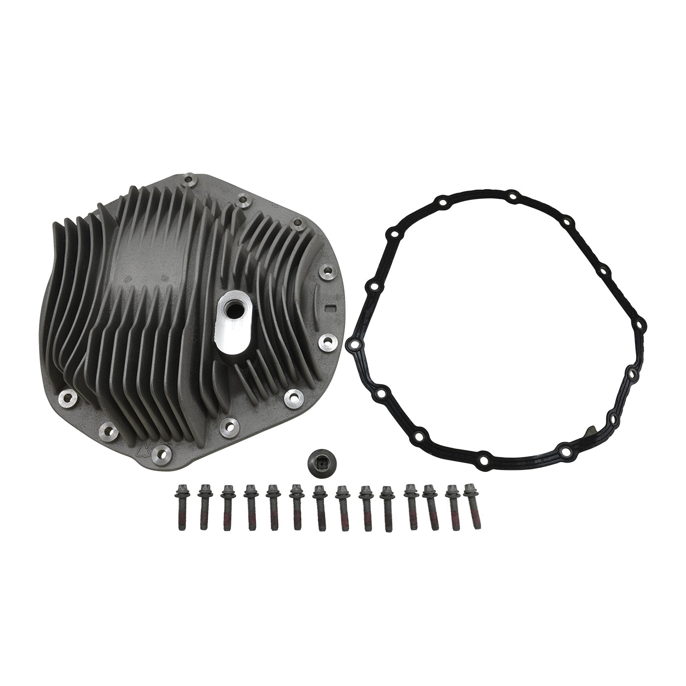 Finned Aluminum Cover For Dodge & GM 11.5 Inch AAM Rear Axle 11.5 & 11.8 AAM Aluminum Finned OEM Dodge Cover W/Fill Plug (Also Fits GM) Yukon Gear