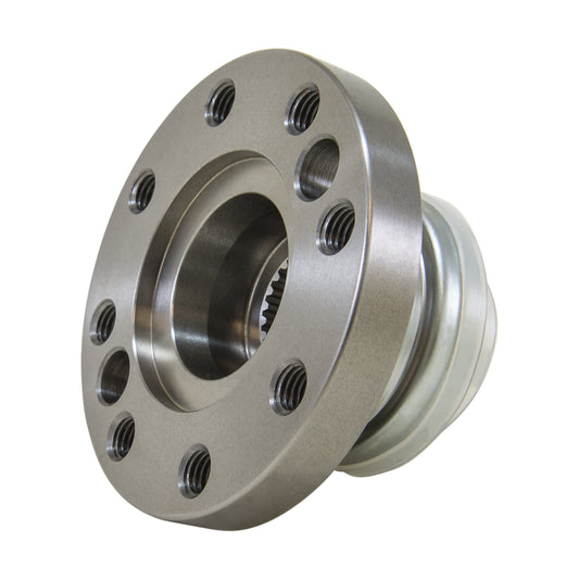 Front Pinion Flange Dana 30/44 Jk 24 Spline 2.620 Inch Tall 1.846 Inch Hub Dia JK D30/ D44 Rev 24 Spline Pinion Flange 8 Bolt Patrn 2.620 Inch Tall 1.846 Inch Seal Dia Yukon Gear Yukon Gear and Axle