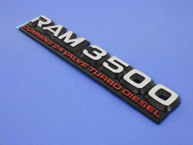 Mopar "Ram 3500 Cummins 24 Valve Turbo Diesel" Fender Emblem 55295314AC