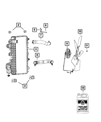 compare product Mopar 68359639AC Radiator Hose - Lower