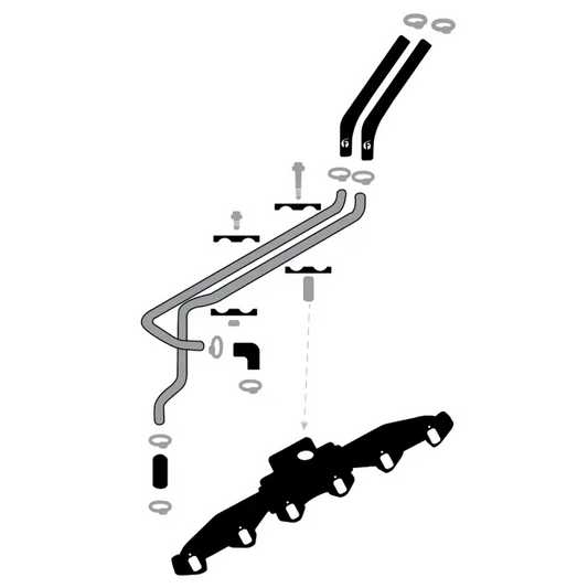 Fleece Performance FPE-CUMM-SSHCL-12V Replacement Heater Core Line Kit for 12-Valve Cummins