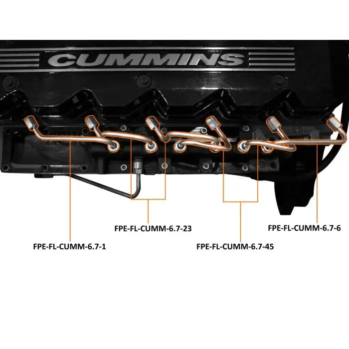 Fleece Performance FPE-FL-CUMM-6.7-SET Fuel Injection Line Set for 2007.5-2018 6.7L Dodge Cummins Fleece Performance