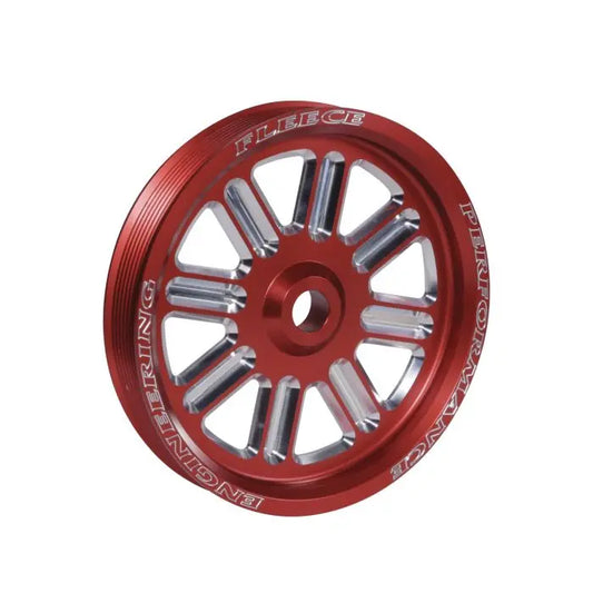 Fleece Performance FPE-34211-RED-SPK Spoke Design Cummins Dual Pump Pulley (Red) Fleece Performance