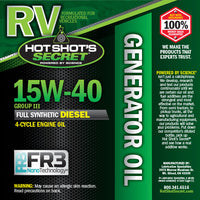 Hot Shot's Secret RV Diesel Generator Engine Oil 15W40 - TAMELESS PERFORMANCE