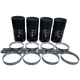 S&B 4"x 8" Intercooler Boot Kit with Clamps (Set of 4)