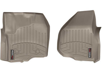 compare product WeatherTech 454331 - 2012–2016 SUPER DUTY SUPERCREW/SUPERCAB EXT W/FOOTREST DS FLOOR W/O MAN SHIFTER FRONT FLOORLINER TAN