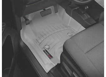 compare product WeatherTech 467221 - 2014–2018 SILVERADO/SIERRA 1500/2015–2020 GM 2500/3500 DBL/CREW W/FLOOR SHIFT FRONT FLOORLINER GREY