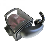 Cold Air Intake For 92-00 GMC K-Series V8-6.5L Duramax Oiled Cotton Cleanable Red S and B view 1