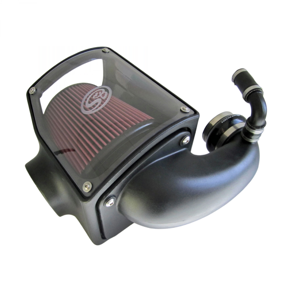 Cold Air Intake For 92-00 GMC K-Series V8-6.5L Duramax Oiled Cotton Cleanable Red S and B view 1