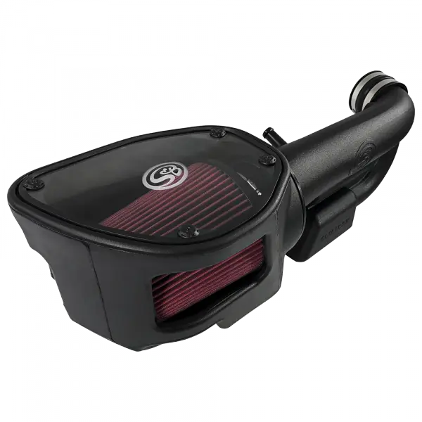 Cold Air Intake For 12-18 Jeep Wrangler JK V6-3.6L Oiled Cotton Cleanable Red S and B view 1