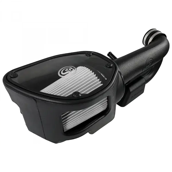 Cold Air Intake For 12-18 Jeep Wrangler JK V6-3.6L Dry Dry Extendable White S and B view 1