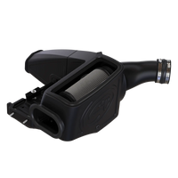 Cold Air Intake For 98-03 Ford F250 F350 F450 F550 V8-7.3L Powerstroke Dry Extendable White S and B view 6