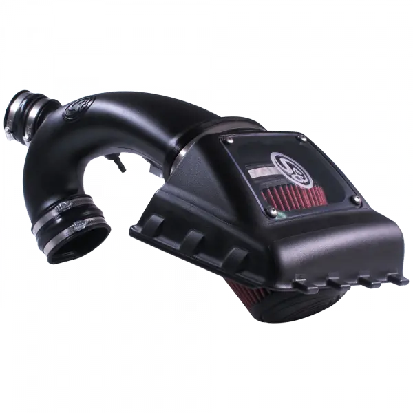 Cold Air Intake For 11-14 Ford F150 V6-3.5L Ecoboost Oiled Cotton Cleanable Red S and B view 1